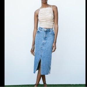 Denim Zara midi skirt